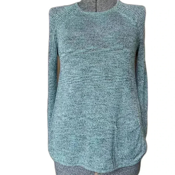 J. JILL PURE JILL Linen Blend Knit Ribbed Sleeve Sweater Beachy Coastal Size XS - Picture 1 of 5